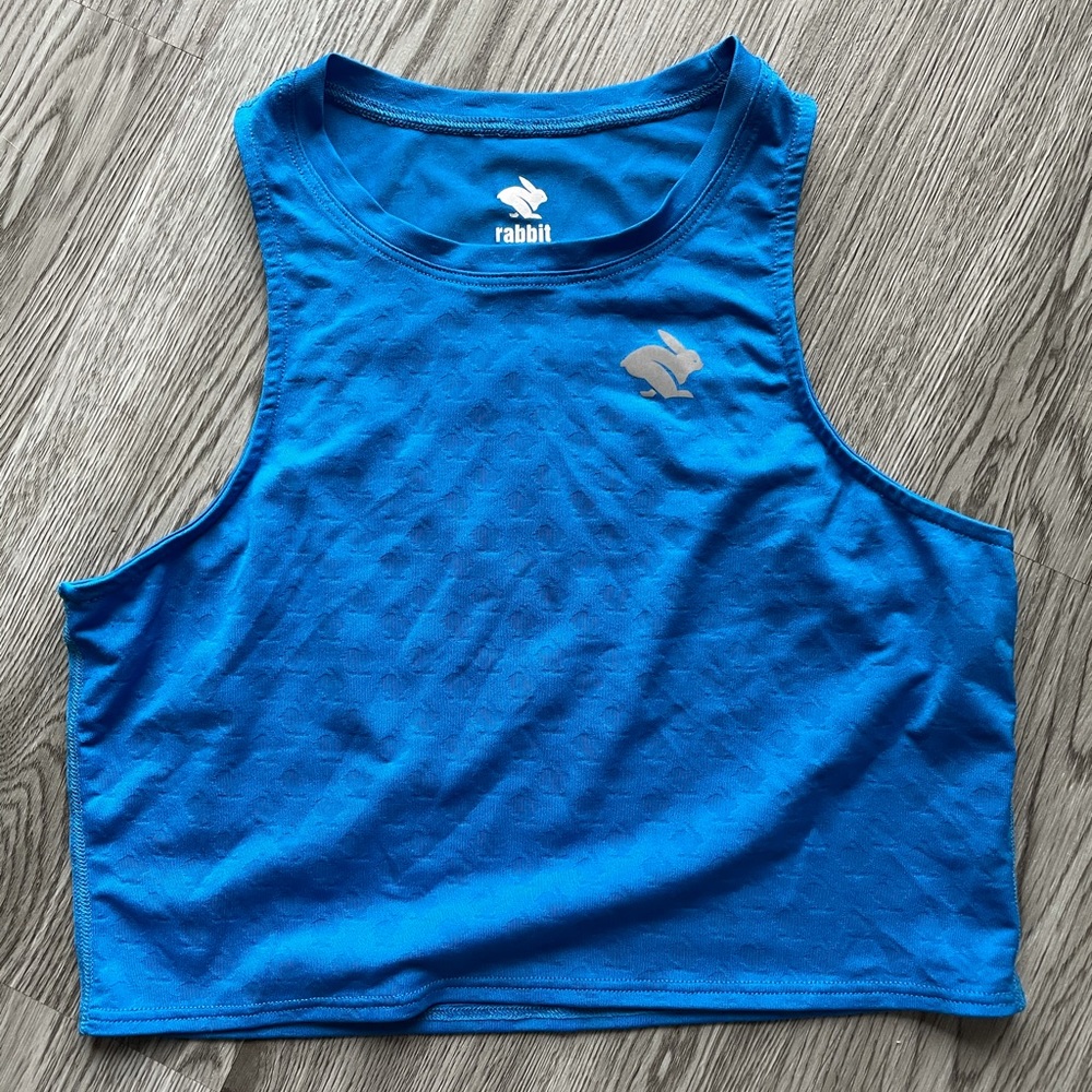 Rabbit crop hop top royal blue size large